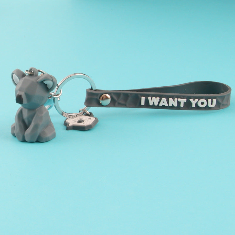 Creative Cartoon Geometric Animal Keychain - Dino & Panda | Accessory