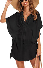 Women's Lace V-Neck Kaftan Beach Cover-Up Dress