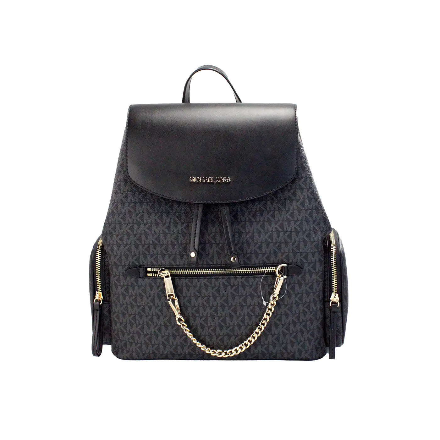 Michael Kors Jet Set Black Large PVC Chain Backpack | Streetwear