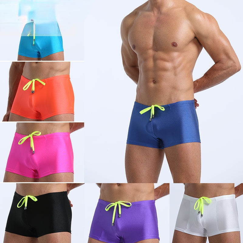 Men's Green Low-Waist Swim Trunks
