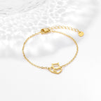 Hollow Cat Cross Chain Stainless Steel Bracelet for Women