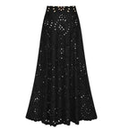Eyelet Cutout Flared Maxi Beach Cover-Up Skirt