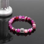 Volcanic Stone Alloy Dog Paw Heart Bead Bracelet