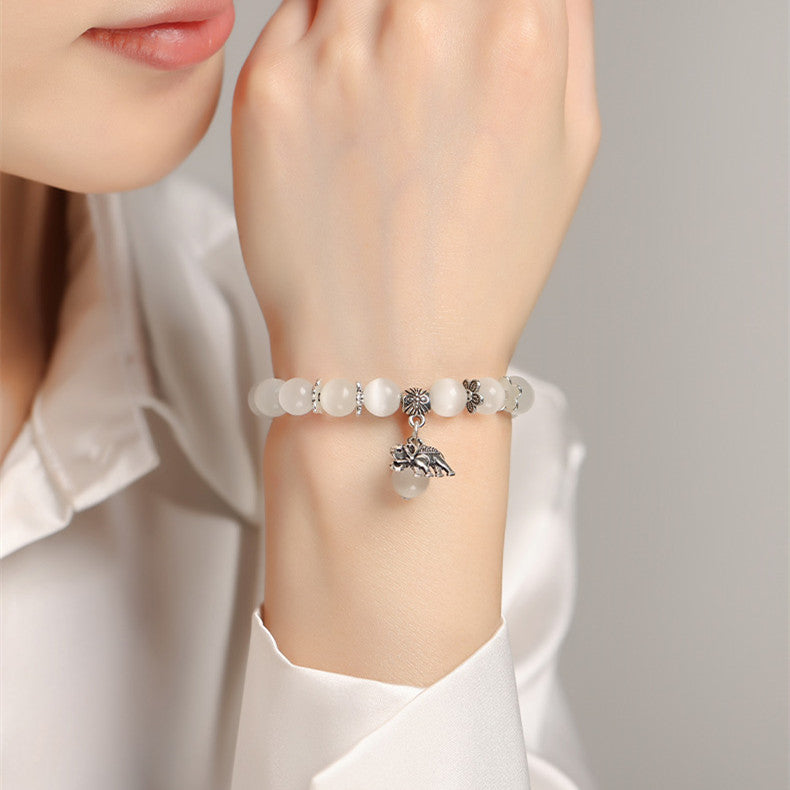 Sweet Cat's Eye Stone Bracelet - Fashionable Love Design