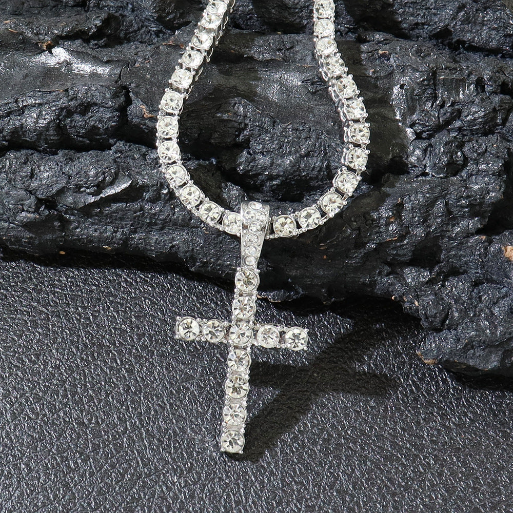 Hip Hop Diamond Cross Pendant with Cuban Link Necklace | Christian Jewelry