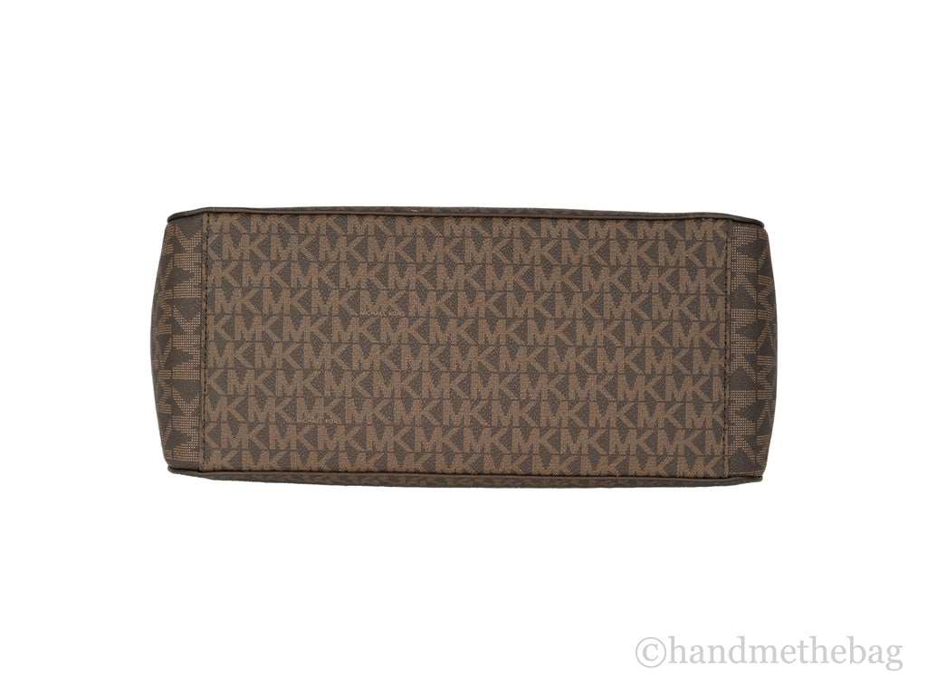 Michael Kors Jet Set Brown Signature X Cross Chain Tote
