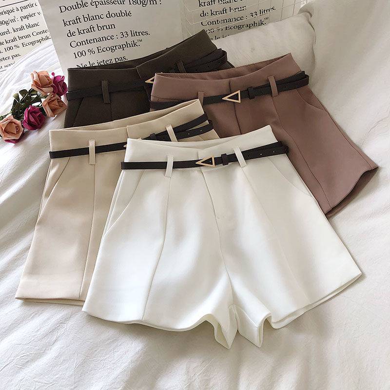 2023 Women's High-Waisted Casual Shorts with Belt