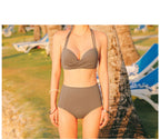 Twist-Front High-Waist Bikini Set