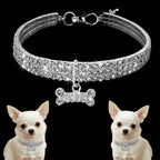 3-Row Rhinestone Pet Necklace for Small Dogs and Cats