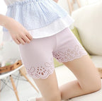 Summer Korean Lace Hollow Safety Shorts for Women