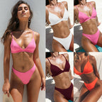 Women's Solid Black Triangle Bikini
