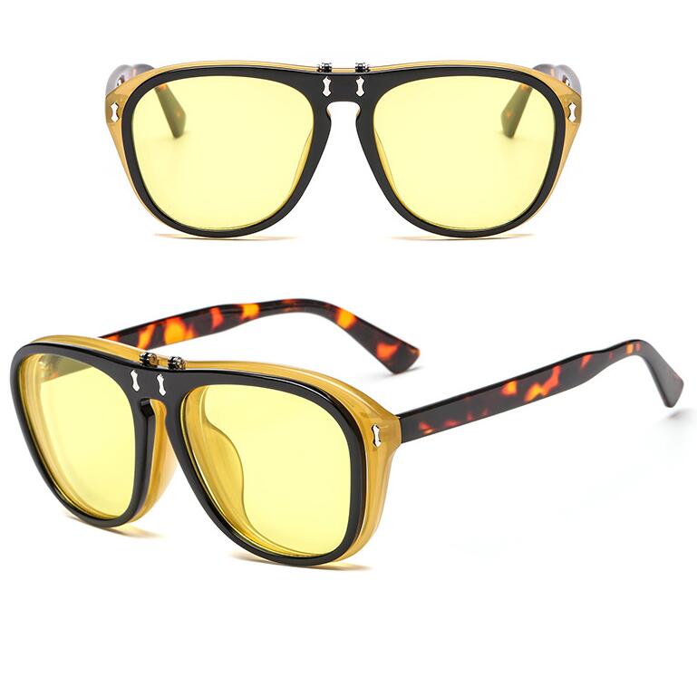 Flip-Up Double-Lens Retro Sunglasses