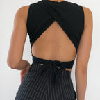 23188P Knit Hollow Short Tank Top - Women's Fashion