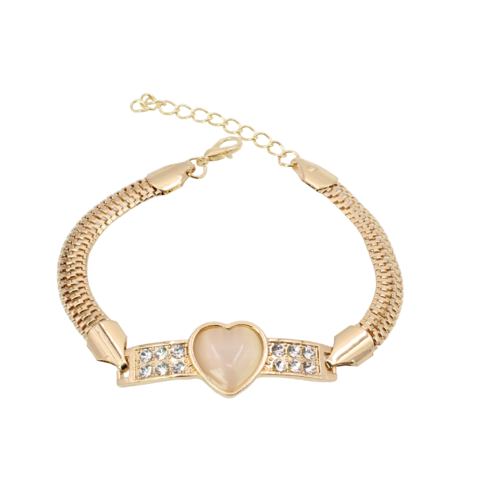 Heart Bracelet with Cat's Eye Stone