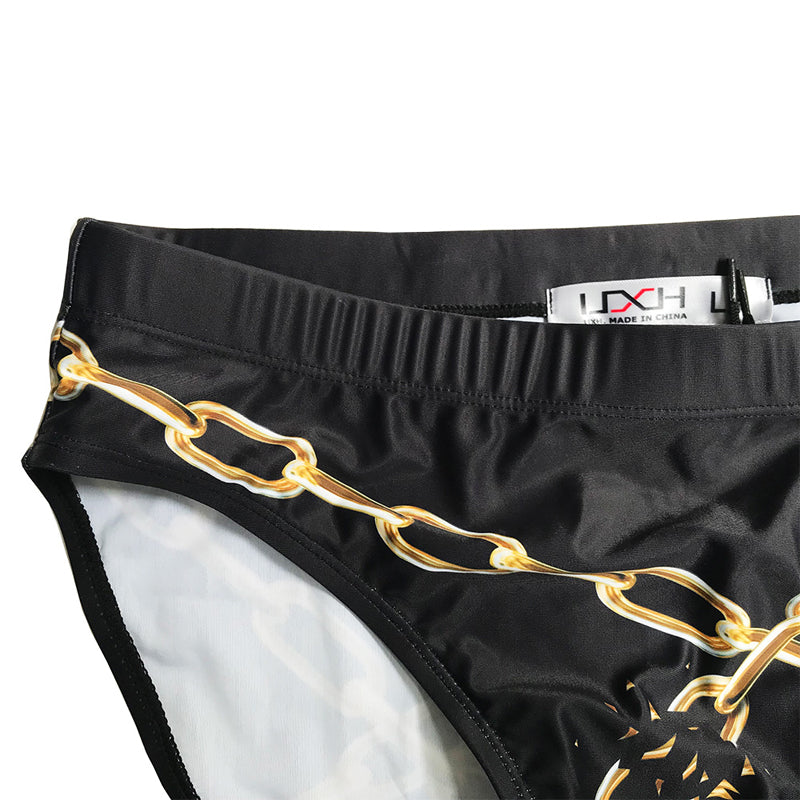 Men's Low Waist Triangle Swim Briefs - Sexy Black Shorts