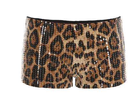 Sequin Leopard Printed Women's Micro Shorts (Single)