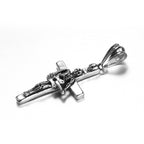 Men's Punk Skull Guitar Cross Pendant Necklace PE0188