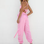 Women's Sporty Casual Set with Harem Pants and Tank Top