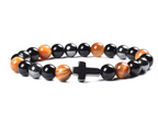 Colorful Tigereye Cross Agate Bracelet