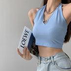 Spice Girl Metal Heart Hollow Neck Crop Top
