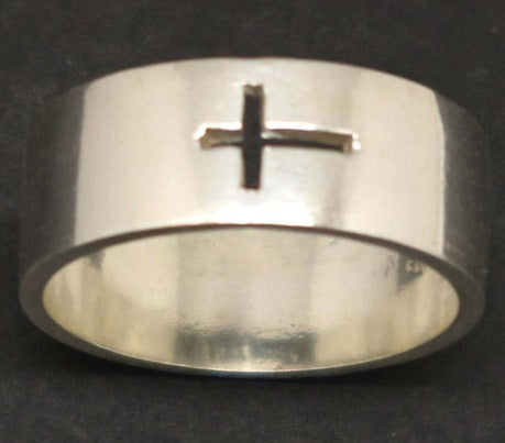 Stainless Steel Cross Shelf Couple Fashion Rings