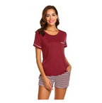 Striped Pajama Set for Women with Shorts