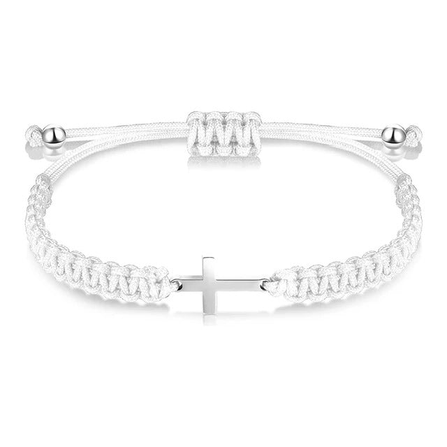 Adjustable Milan Rope Bracelet with Cross Pendant