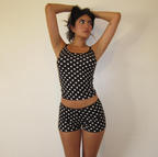 Polka Dot Lace Crop Top & Shorts Set