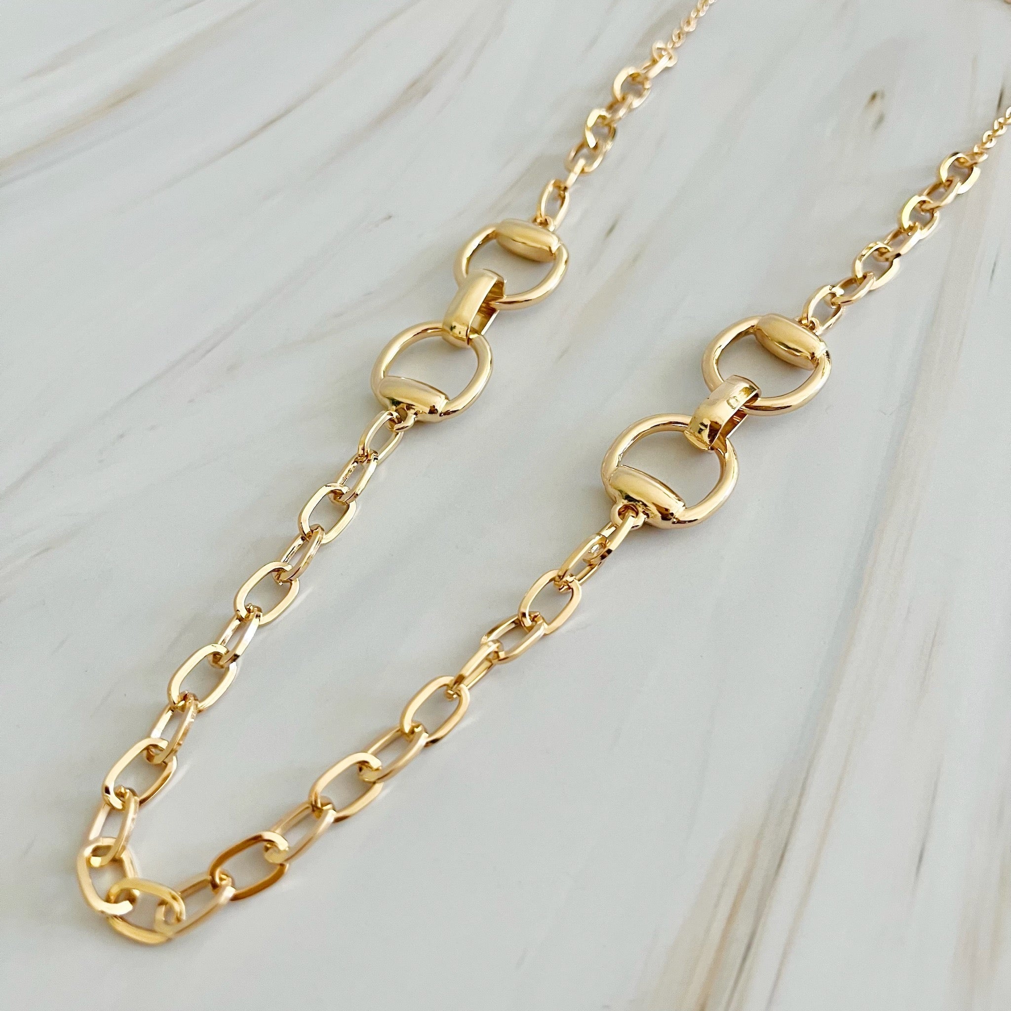Double Equestrian Chain Necklace | Jewelry