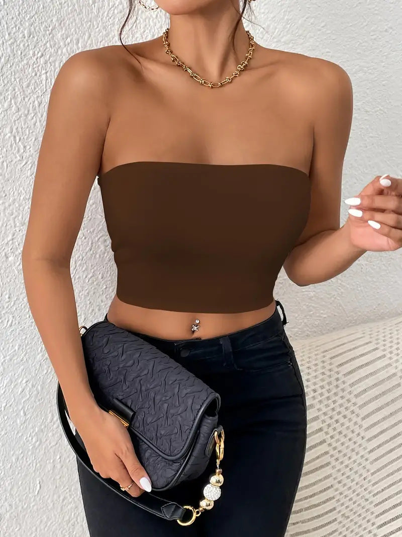Sexy Strap Tube Crop Top