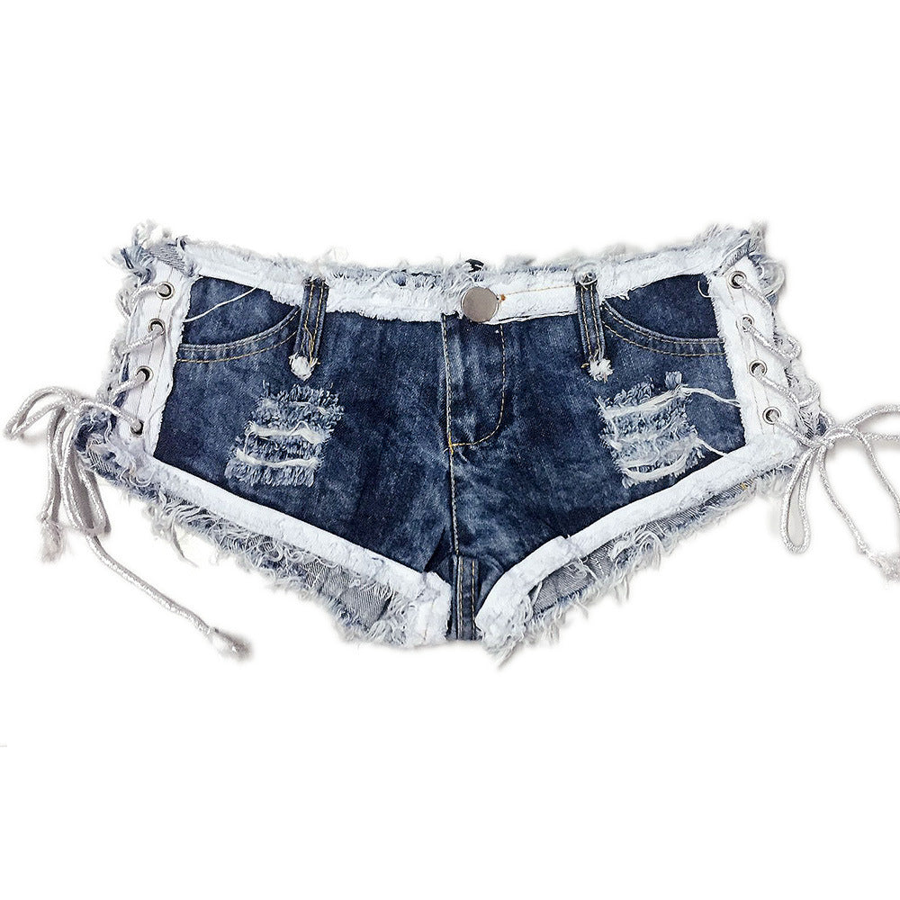 Sexy Low-Waist Ripped Denim Shorts for Women