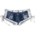Sexy Low-Waist Ripped Denim Shorts for Women