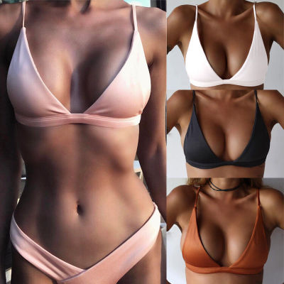2019 Women's Sexy Solid Color Bikini Swimwear Top