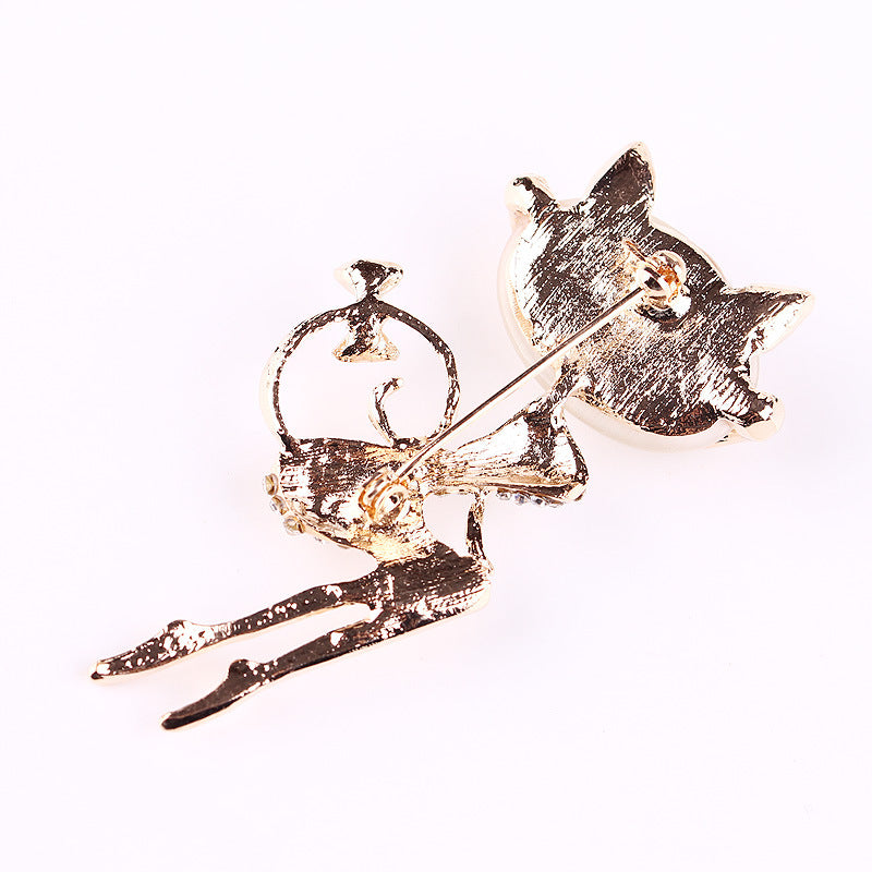 Korean Style Cat Glasses Brooch - Cute Accessory Design