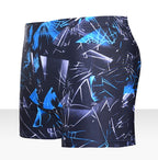 Men's Graffiti Print Boxer Swim Trunks