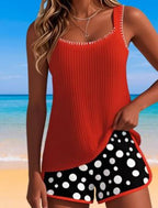 American Flag Heart Tankini Set
