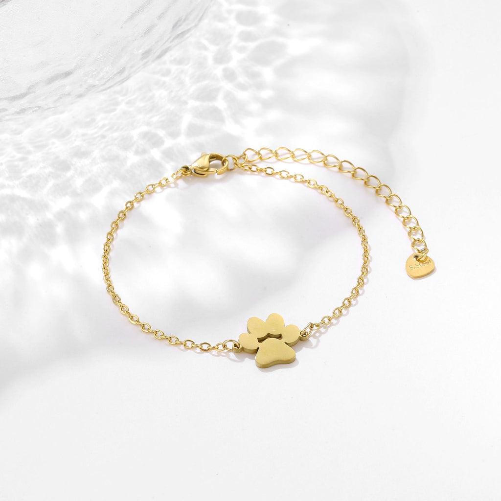 Stainless Steel Pet Paw Charm Bracelet for Women | Jewelry