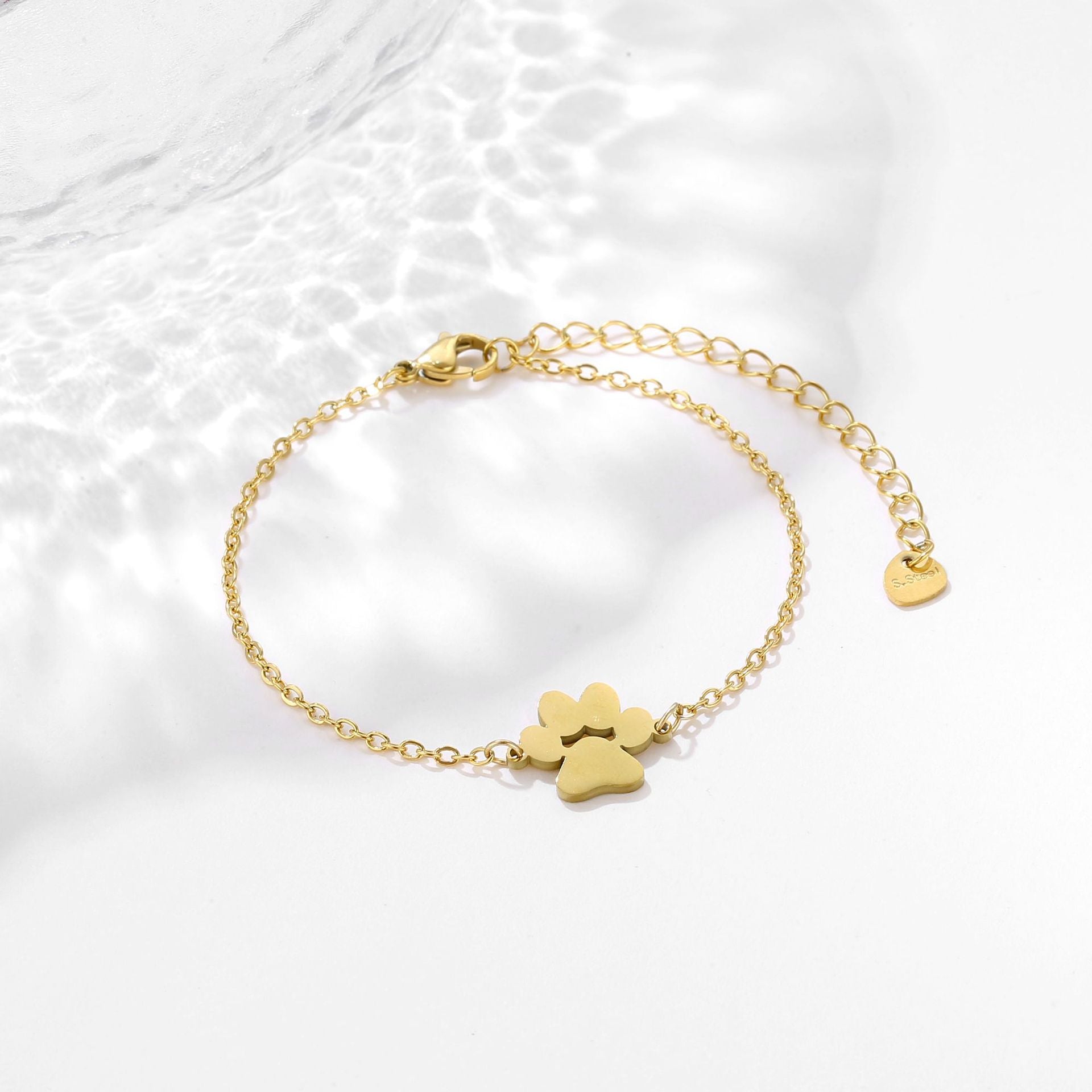 Stainless Steel Pet Paw Charm Bracelet for Women | Jewelry
