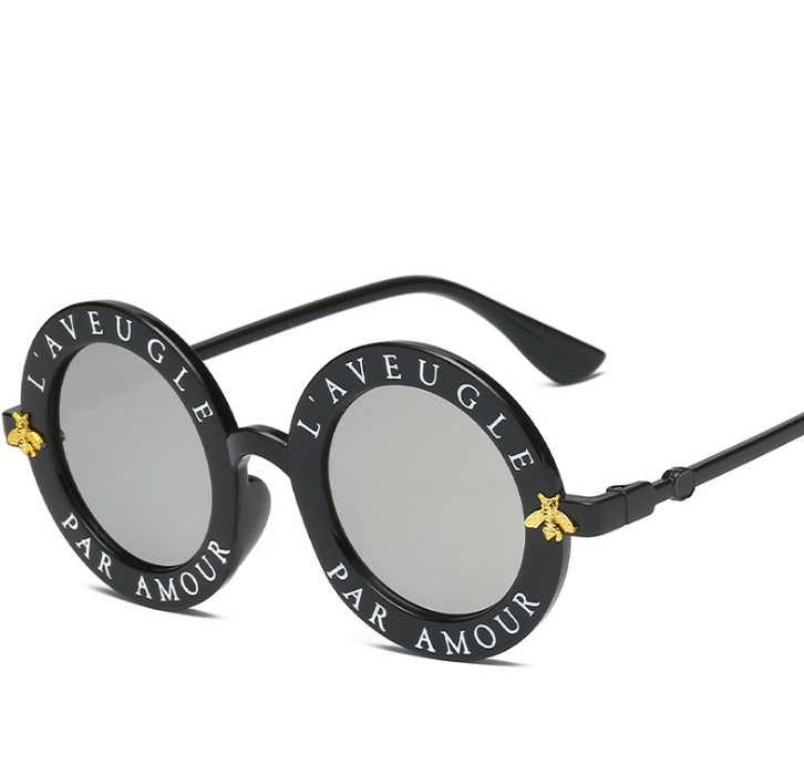Round Slogan Bee Sunglasses