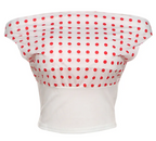 Retro One-Shoulder Polka Dot Crop Top