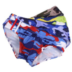 Men's Yellow Camo Swim Briefs with Push-Up Pad