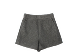 Thick Women's Wool Shorts, High-Waisted Fit for Fall