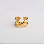 Metal Coil Multi-layer Winding Cross Ring for Women