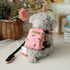 Petstyle Cartoon Dog Backpack with Leash for Pets