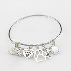 Mini I Love My Dog Bracelet with Paw Print Design