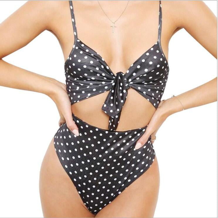 Floral Tie-Front Cutout One-Piece Swimsuit