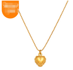 18K Gold Plated Heart Cross Necklace with Angel Pendant