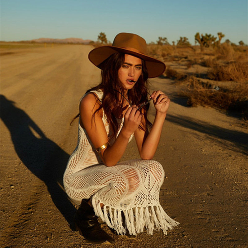 Knit Tassel Beach Cover-Up Dress