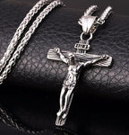 Stainless Steel Jesus Cross Necklace with Chain | Christian Jewelry