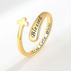 Cross Letter Simple English Women's Ring